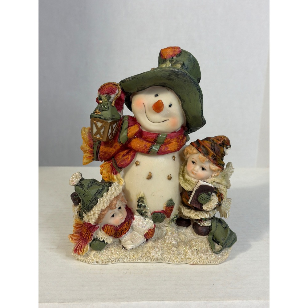 Designspirations Snowman with Children Figurine 04152 Holiday Winter Decor